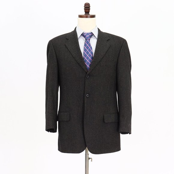John W. Nordstrom 40R Green Solid 3-Button Sport Coat Blazer Jacket V002